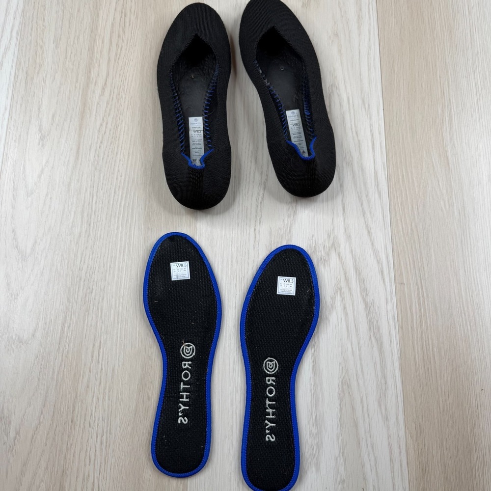Rothy's The Flat Womens Black Slip On Rounded Toe Comfort Ballet Flats Size 8.5 - Picture 6 of 9